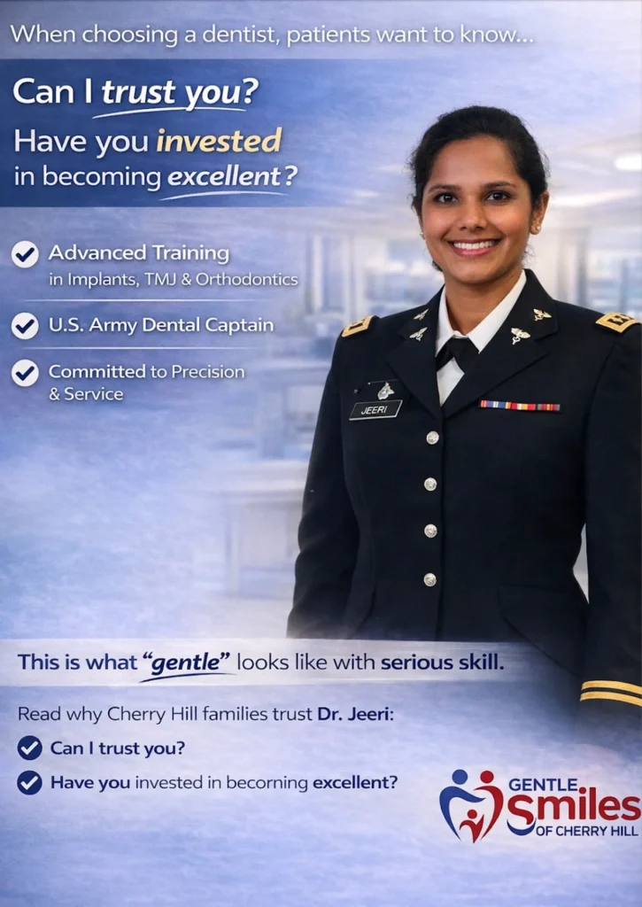 Dr. Sushmitha Jeeri, DDS — U.S. Army Veteran and Best Gentle Dentist in Cherry Hill, NJ